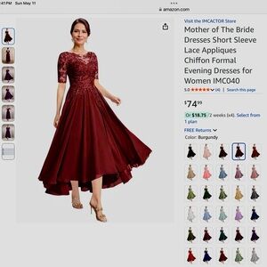 Chic Burgundy Satin Dress. Never worn.